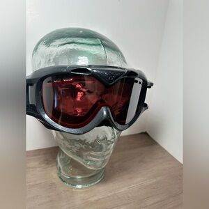Bugz Ski‎ Goggle Black Frame Amber Lens Retro Snow Eyewear.